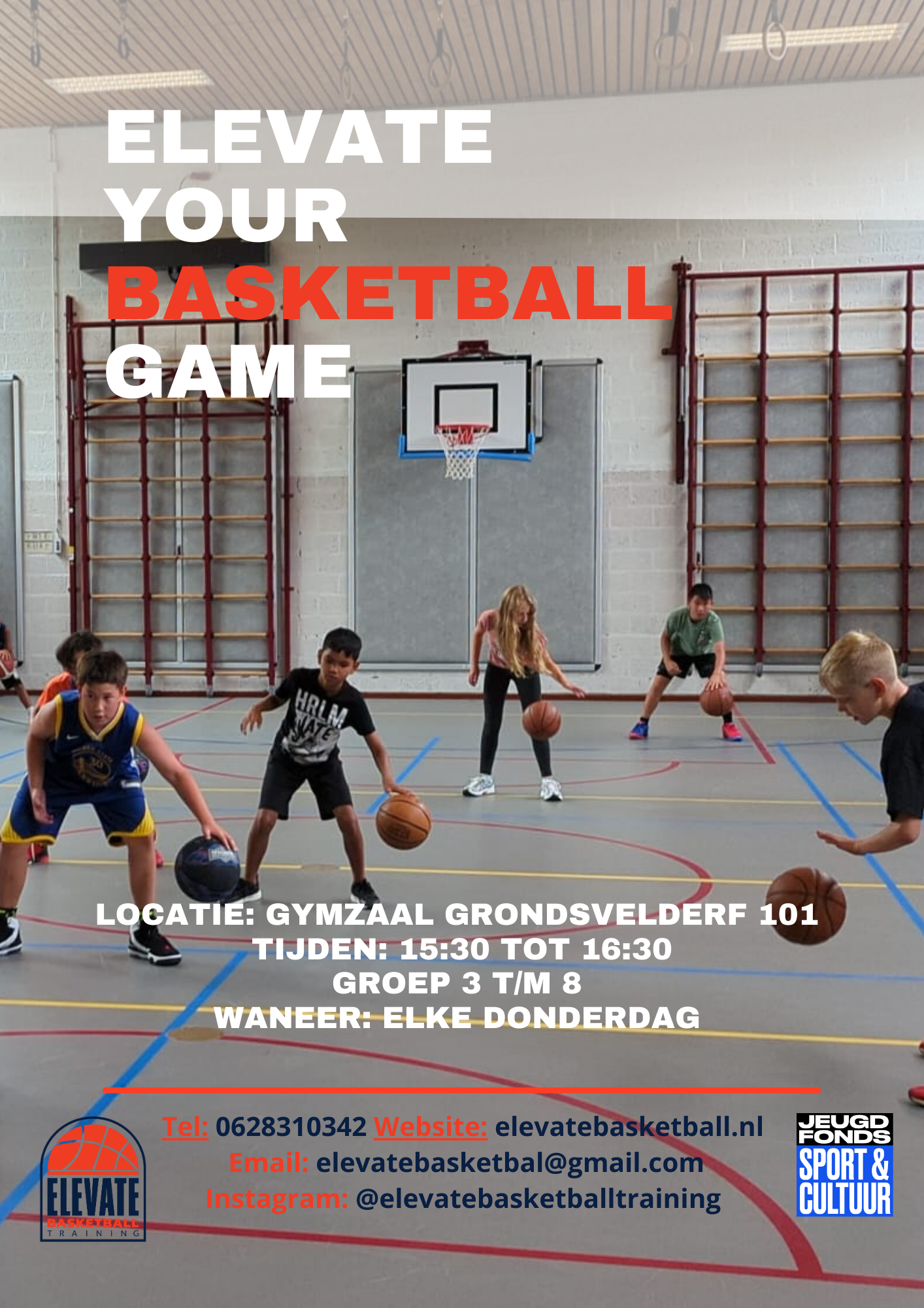 Kinderen spelen basketbal Rotterdam sport basisschool<br />
sportief